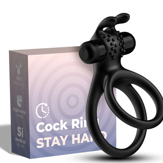 ARMONY - ANEL VIBRADOR DUPLO VIAJANTE PARA CASAIS COELHO PRETO - Toys "n" Us