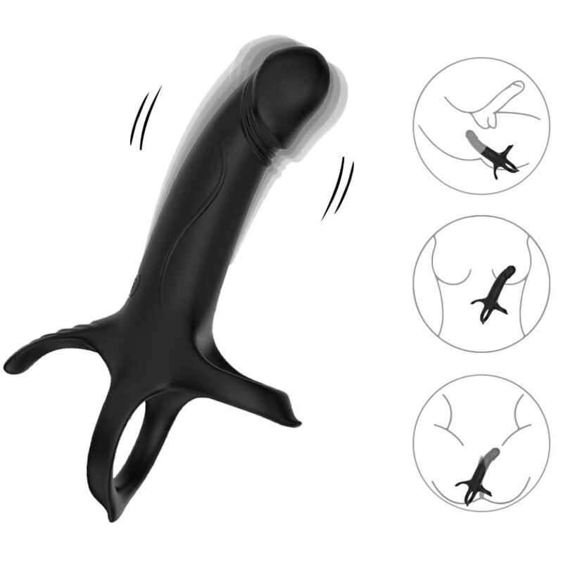 ARMONY - DILDO COM ANEL E VIBRADOR PRETO - Toys "n" Us