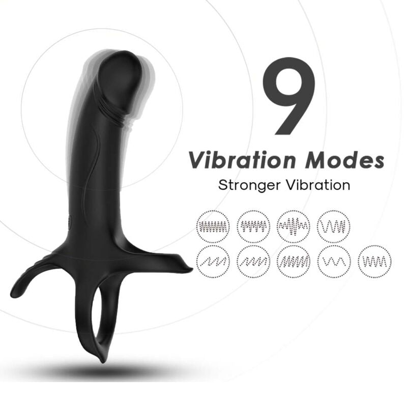 ARMONY - DILDO COM ANEL E VIBRADOR PRETO - Toys "n" Us