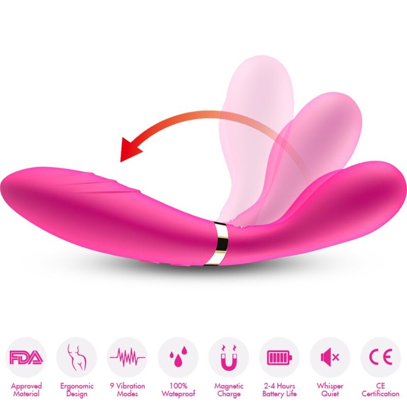 ARMONY - MASSAGER Y - WAND E VIBRADOR CABEÇA DUPLA FÚCSIA - Toys "n" Us