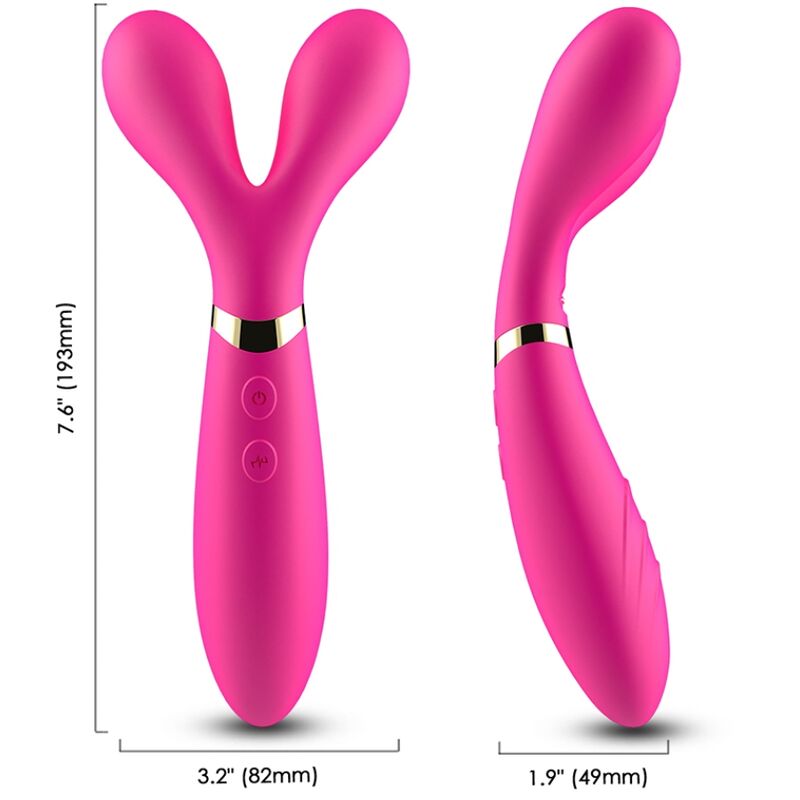 ARMONY - MASSAGER Y - WAND E VIBRADOR CABEÇA DUPLA FÚCSIA - Toys "n" Us