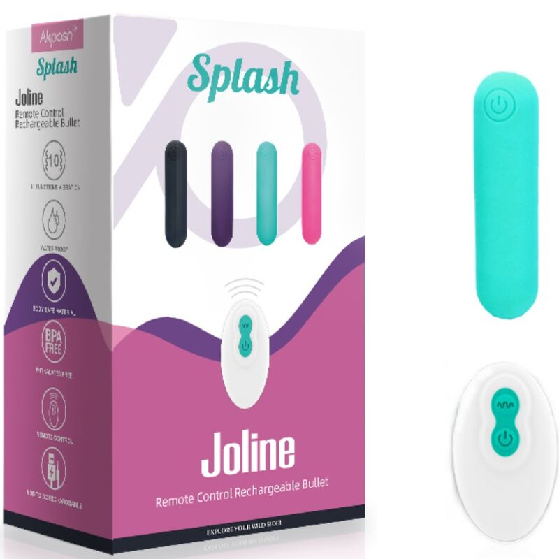 ARMONY - SPLASH JOLINE VIBRATOR BULLET SILICONE REMOTE CONTROL 10 VIBRATIONS 65 X 15 CM GREEN - Toys "n" Us