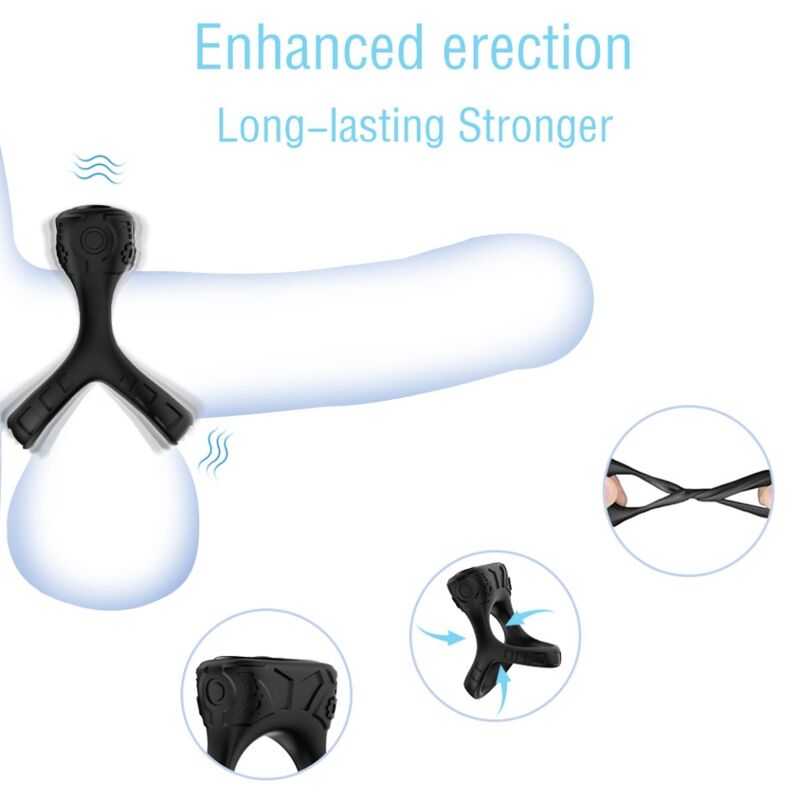 ARMONY - VIBRADOR DE ANEL E MULTPOSIÇÃO PRETO - Toys "n" Us