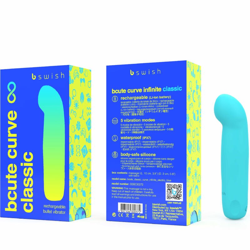 B SWISH - BCUTE CURVE INFINITE CLASSIC RECHARGEABLE VIBRATOR BLUE SILICONE - Toys "n" Us