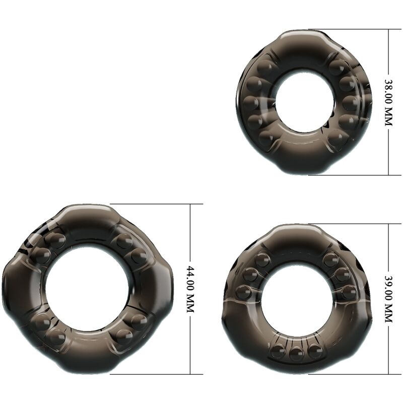 BAILE - COCK RINGS YVONNE CONJUNTO 3 ANÉIS PARA PÉNIS - Toys "n" Us