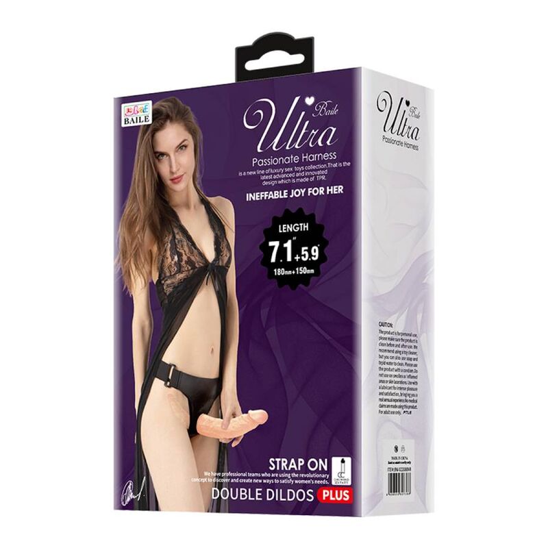 BAILE - ULTRA PASSIONATE DOUBLE DILDOS WITH HARNESS - Toys "n" Us