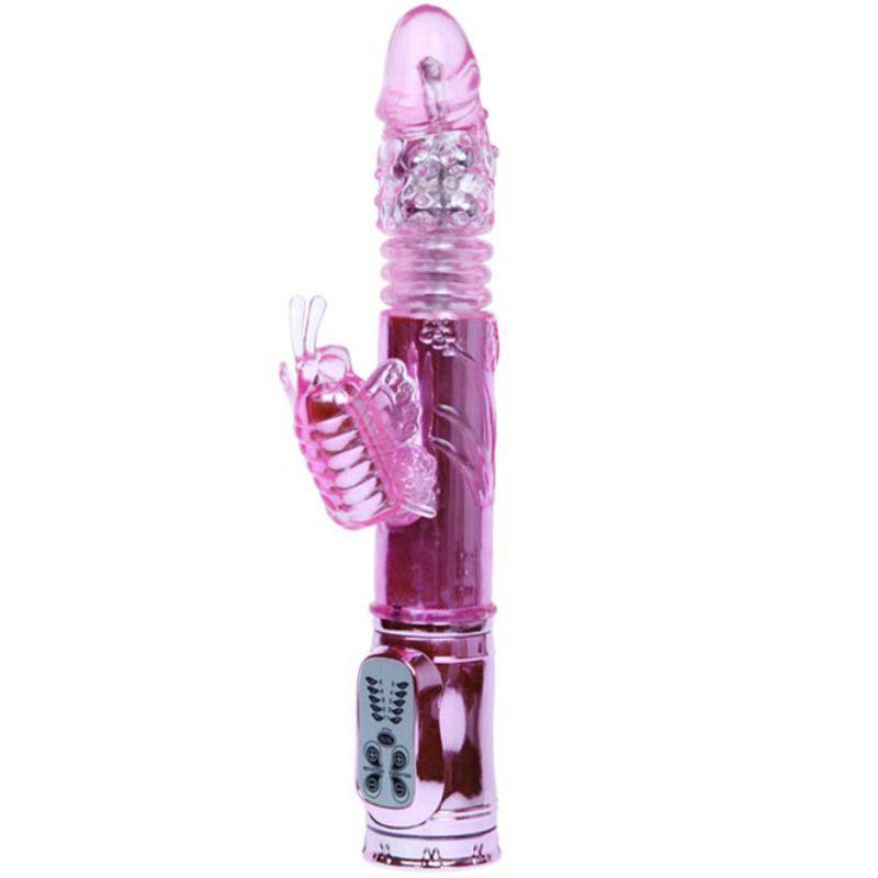 BAILE - VIBRADOR RECARREGVEL COM ROTAO E ESTIMULADOR DE BORBOLETA PULSANTE - Toys "n" Us