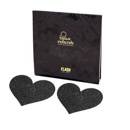 BIJOUX - INDISCRETS FLASH BLACK HEART NIPPLE CUTS - Toys "n" Us