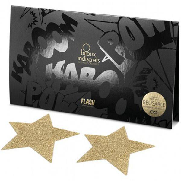 BIJOUX - INDISCRETS FLASH GOLDEN STAR NIPPLE COVERS - Toys "n" Us