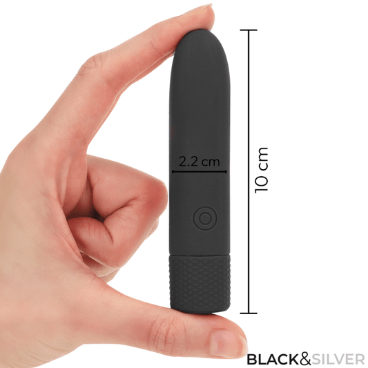 BLACK & SILVER - GERI USB RECHARGEABLE VIBRATING BULLET 8 VIBRATIONS BLACK 10 X 2.2 CM - Toys "n" Us