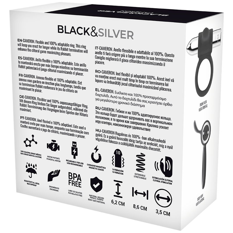 BLACK&SILVER - ANEL RECARREGÁVEL CAMERON PRATA - Toys "n" Us