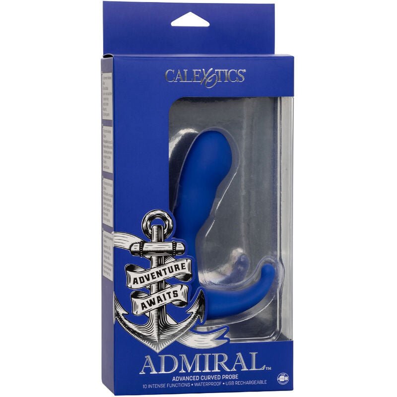 CALEXOTICS - ADMIRAL ESTIMULADOR ANAL CURVO E VIBRADOR AZUL - Toys "n" Us