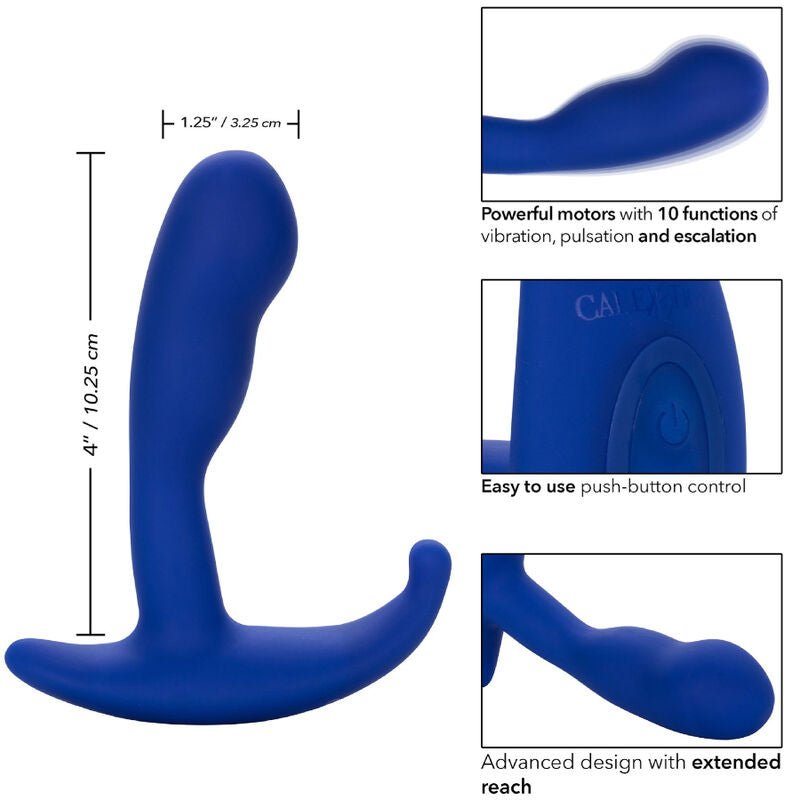 CALEXOTICS - ADMIRAL ESTIMULADOR ANAL CURVO E VIBRADOR AZUL - Toys "n" Us