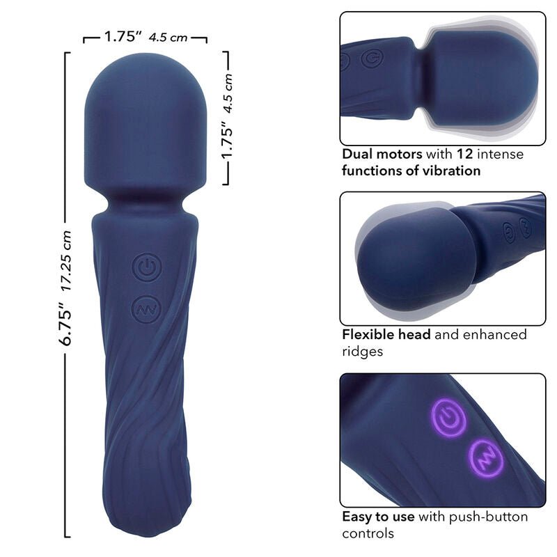 CALEXOTICS - CHARISMA ALLURE MASSAGER DUAL MOTORS 12 FUNCTIONS 17.25 CM X 4.5 CM PURPLE - Toys "n" Us