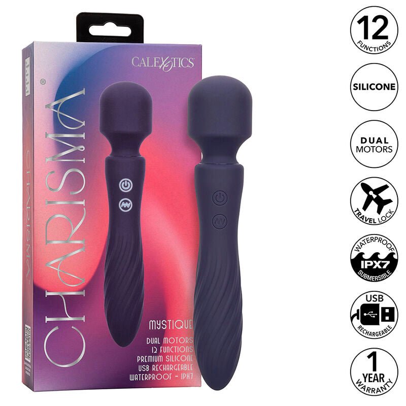 CALEXOTICS - CHARISMA MYSTIQUE MASSAGER DUAL MOTORS 12 FUNCTIONS 20,5 CM X 4.5 CM PURPLE - Toys "n" Us