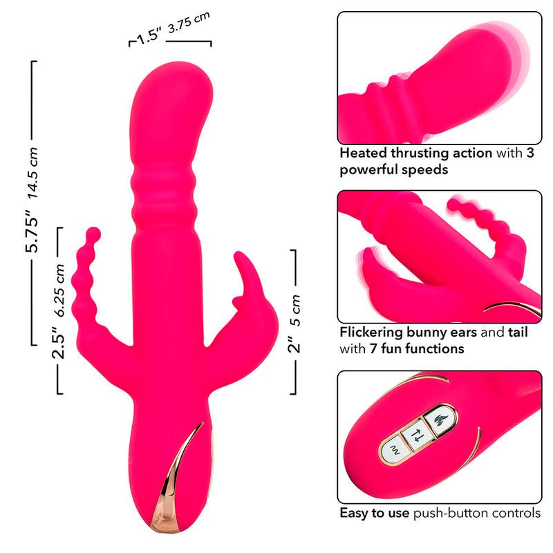 CALEXOTICS - JACK FANTASY TRIPLE HEATED VIBRATOR RABBIT PINK - Toys "n" Us