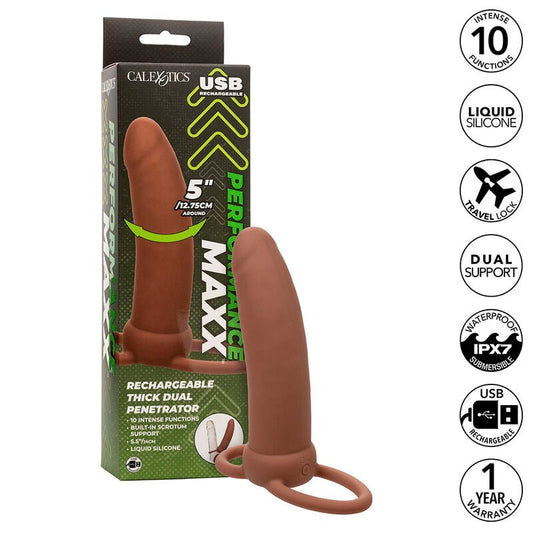 CALEXOTICS - MAXX THICK DUAL PENETRATOR 10 VIBRATIONS BROWN - Toys "n" Us