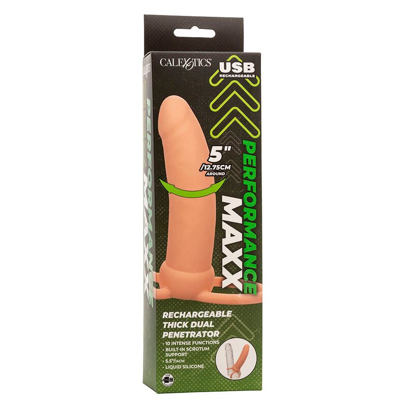 CALEXOTICS - MAXX THICK DUAL PENETRATOR 10 VIBRATIONS FLESH - Toys "n" Us