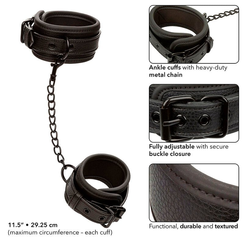 CALEXOTICS - NOCTURNAL ANKLE CUFFS LEATHER ADJUSTABLE BLACK - Toys "n" Us