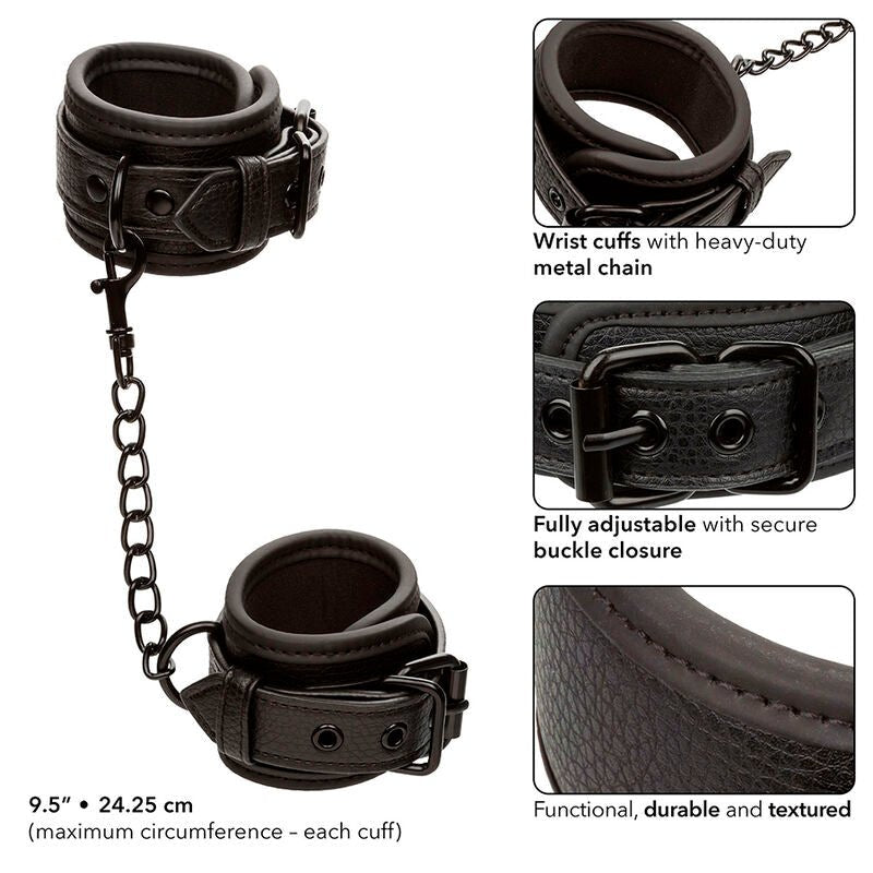 CALEXOTICS - NOCTURNAL LEATHER WRIST CUFFS ADJUSTABLE BLACK - Toys "n" Us