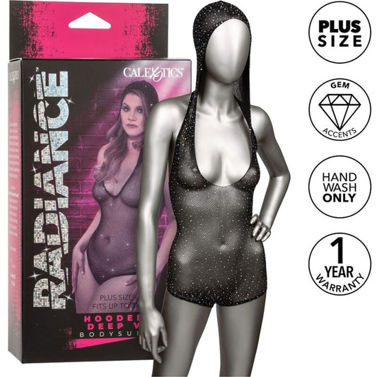 CALEXOTICS - RADIANCE BODYSUIT COM CAPUZ DEEP V PLUS SIZE - Toys "n" Us