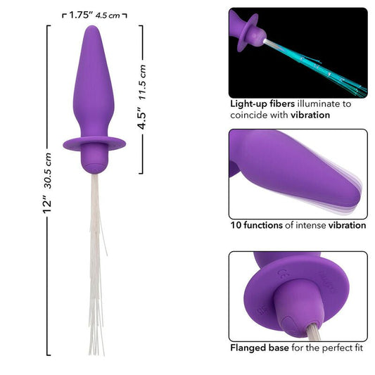 CALEXOTICS - SOUTHERN LIGHTS LIGHT UP ANAL PLUG 10 VIBRATIONS SILICONE PURPLE - Toys "n" Us