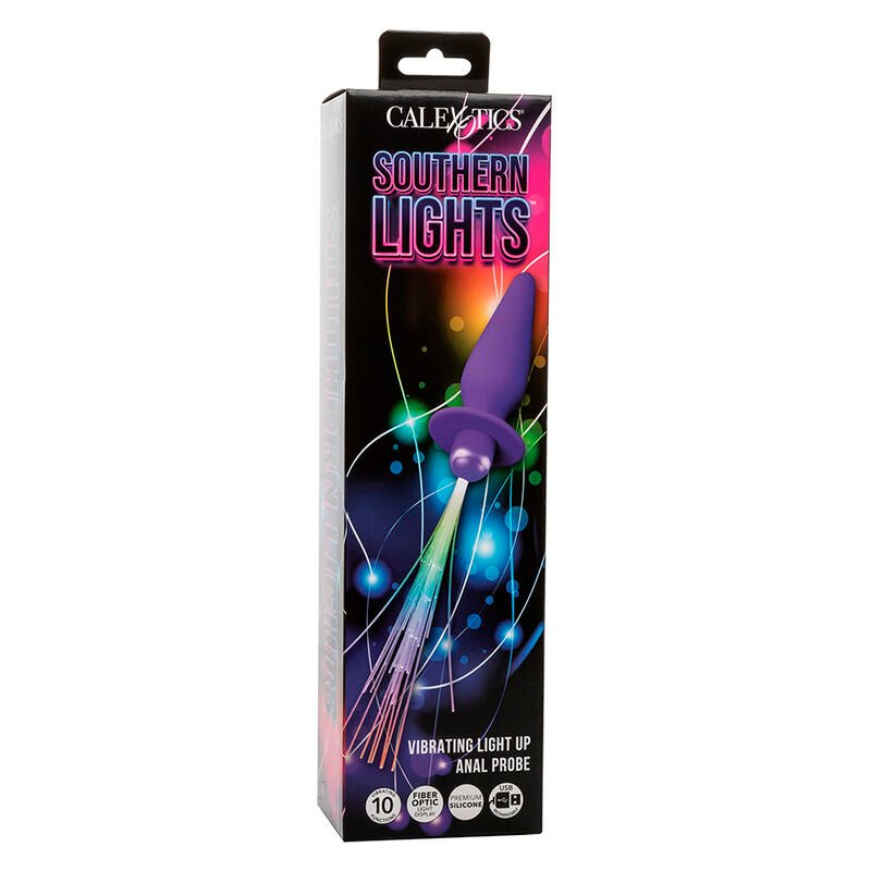 CALEXOTICS - SOUTHERN LIGHTS LIGHT UP ANAL PLUG 10 VIBRATIONS SILICONE PURPLE - Toys "n" Us