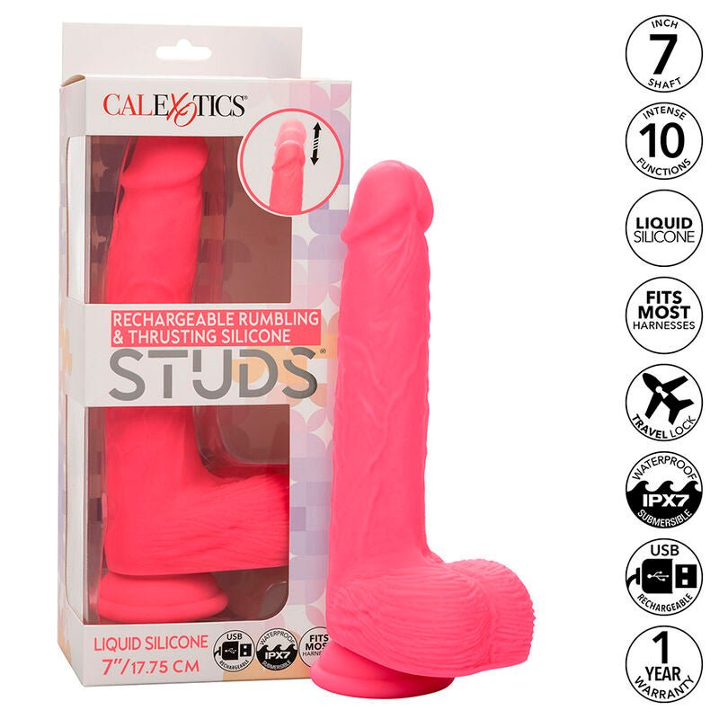 CALEXOTICS - STUDS REALISTIC VIBRATOR 10 VIBRATIONS PINK - Toys "n" Us
