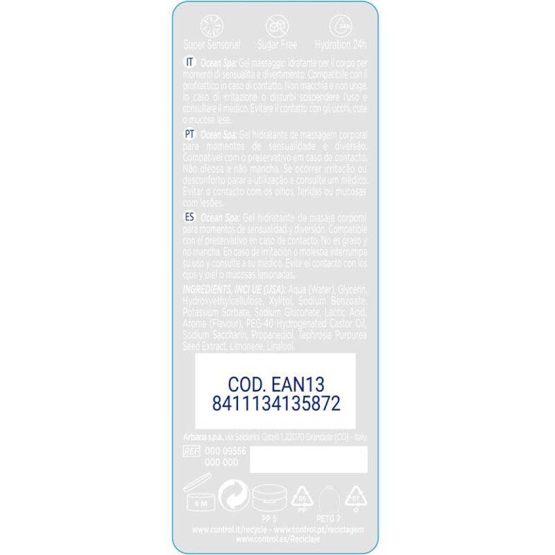 CONTROL - 2 EN 1 MASSAGEM & PRAZER MAR MEDITERRNICO 200 ML - Toys "n" Us