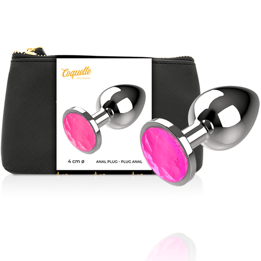 COQUETTE CHIC DESIRE - ANAL PLUG METAL COR ROSA TAMANHO L 4 X 9 CM - Toys "n" Us