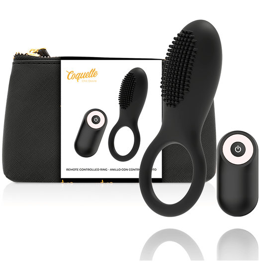 COQUETTE CHIC DESIRE - COCK RING CONTROLE REMOTO RECARREGVEL PRETO/ OURO - Toys "n" Us
