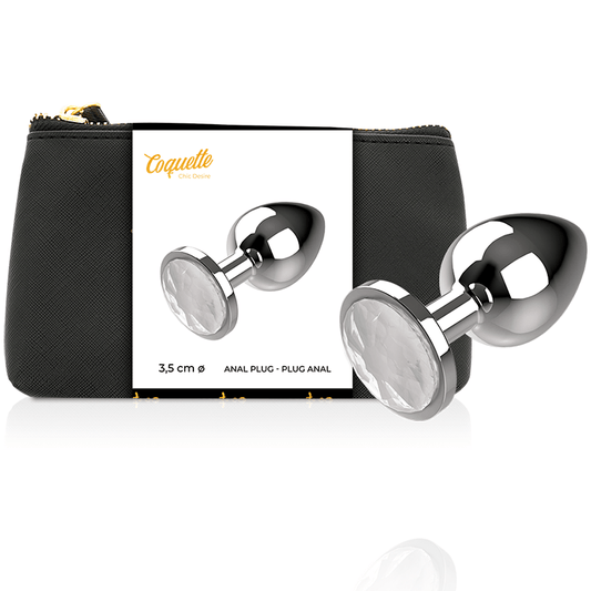 COQUETTE CHIC DESIRE - PLUGUE ANAL METAL COR CLARO TAMANHO M 3.5 X 8 CM - Toys "n" Us