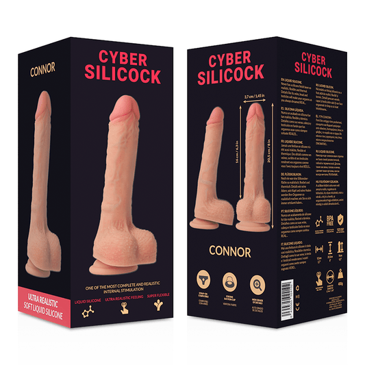 CYBER SILICOCK - STRAP - ON CONNOR LIQUID SILICONE WITH 3 RINGS FREE 20.5 CM - O - 3.7 CM - Toys "n" Us