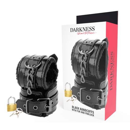 DARKNESS - ALGEMAS DE COURO AJUSTVEIS PRETAS COM CADEADO - Toys "n" Us