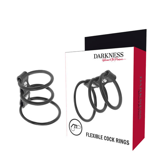 DARKNESS - CONJUNTO DE 3 ANÉIS PARA O PÉNIS FLEXÍVEIS - Toys "n" Us