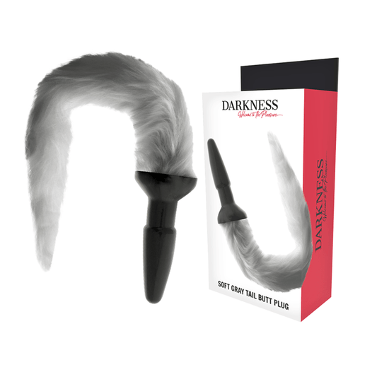 DARKNESS - PLUG ANAL DE SILICONE COM CAUDA CINZA - Toys "n" Us