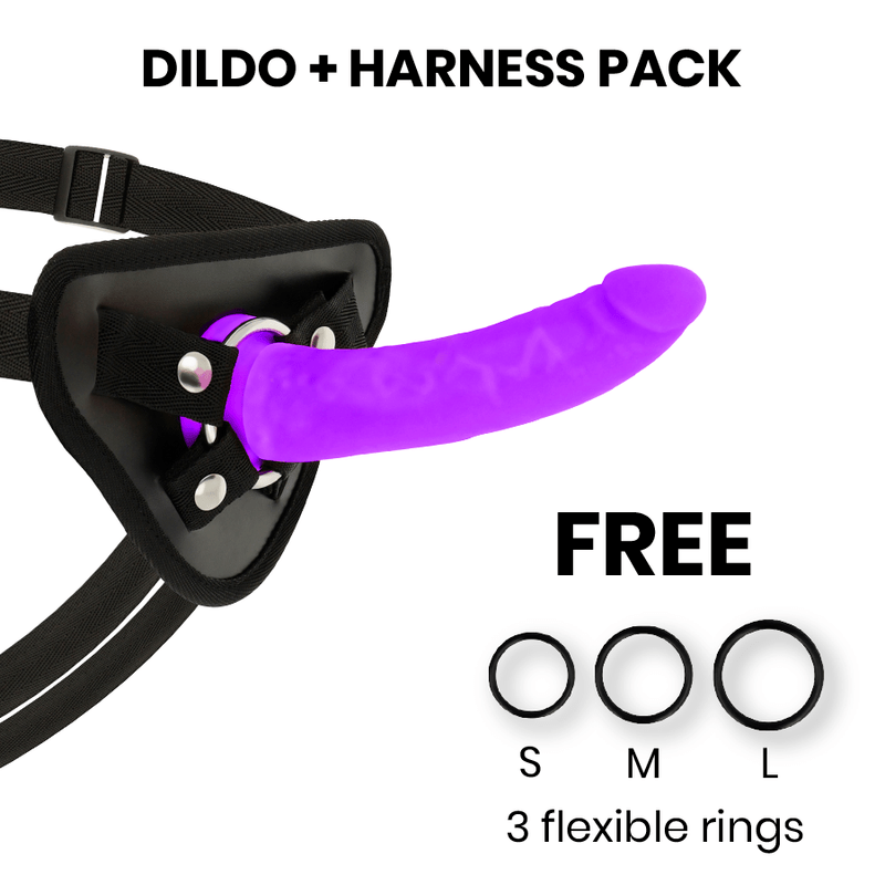 DELTA CLUB - TOYS HARNESS + DONG PURPLE SILICONE 17 CM - O - 3 CM - Toys "n" Us