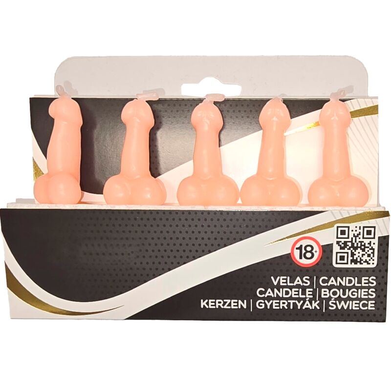 DIABLO PICANTE - BOX OF 5 FLESH PENIS - SHAPED CANDLES - Toys "n" Us