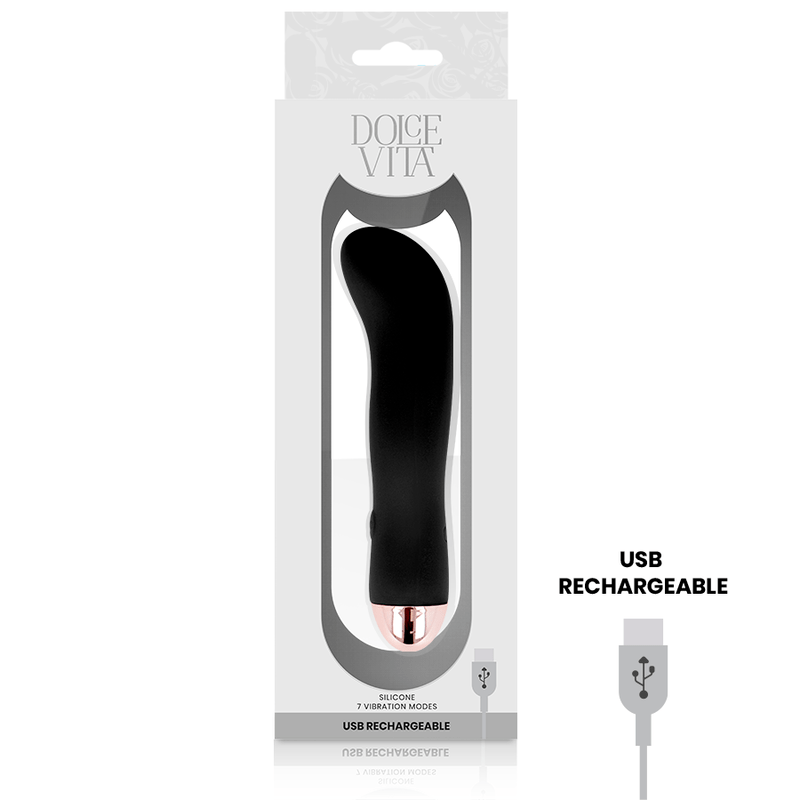 DOLCE VITA - VIBRADOR RECARREGÁVEL DOIS PRETO 7 VELOCIDADE - Toys "n" Us