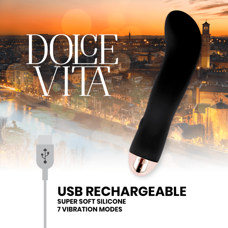 DOLCE VITA - VIBRADOR RECARREGÁVEL DOIS PRETO 7 VELOCIDADE - Toys "n" Us