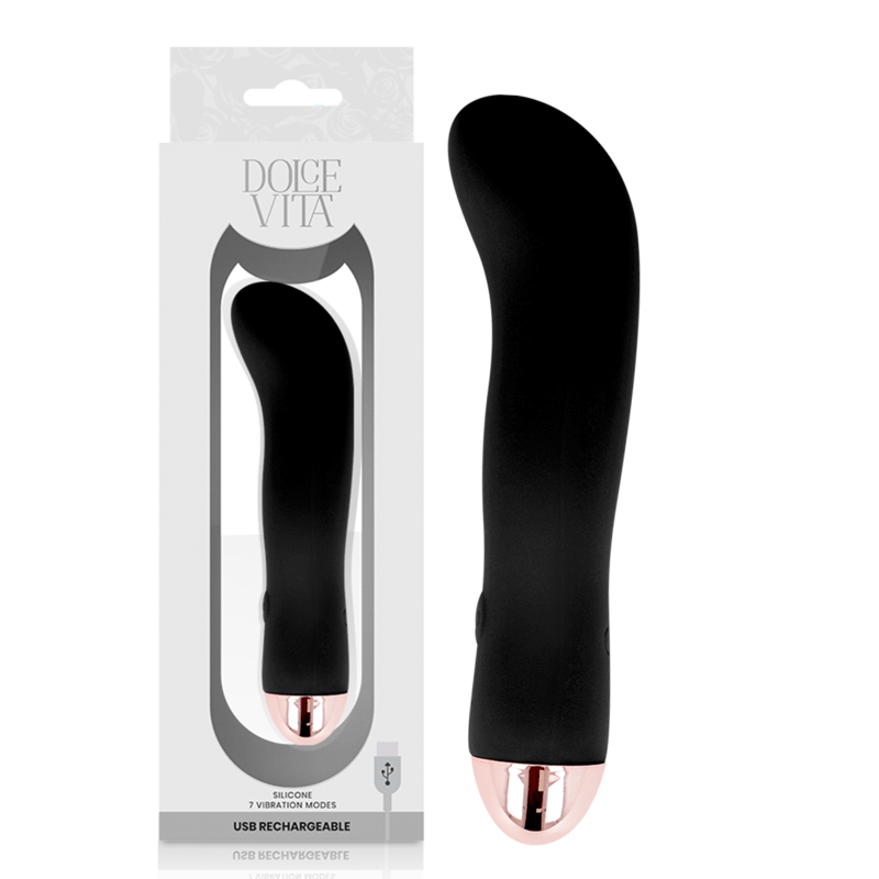 DOLCE VITA - VIBRADOR RECARREGÁVEL DOIS PRETO 7 VELOCIDADE - Toys "n" Us