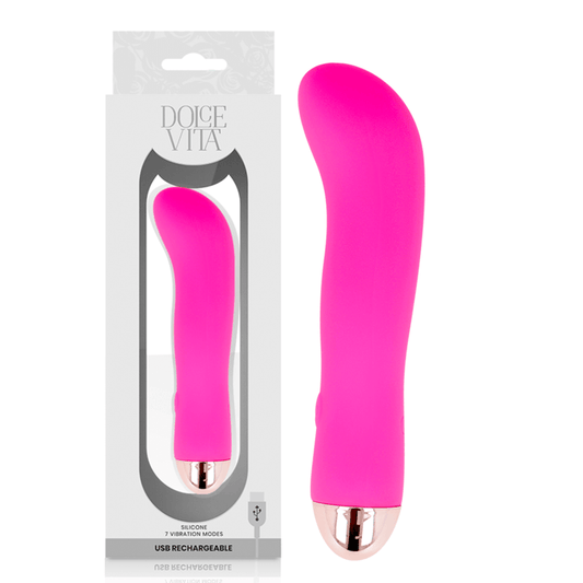 DOLCE VITA - VIBRADOR RECARREGÁVEL DUAS VELOCIDADES PINK 7 - Toys "n" Us
