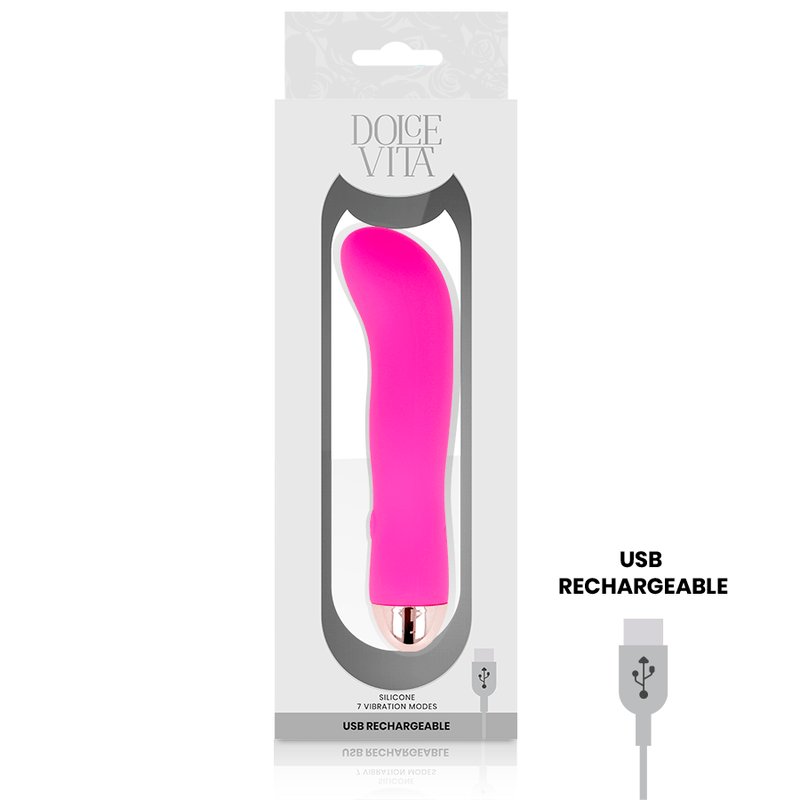 DOLCE VITA - VIBRADOR RECARREGÁVEL DUAS VELOCIDADES PINK 7 - Toys "n" Us