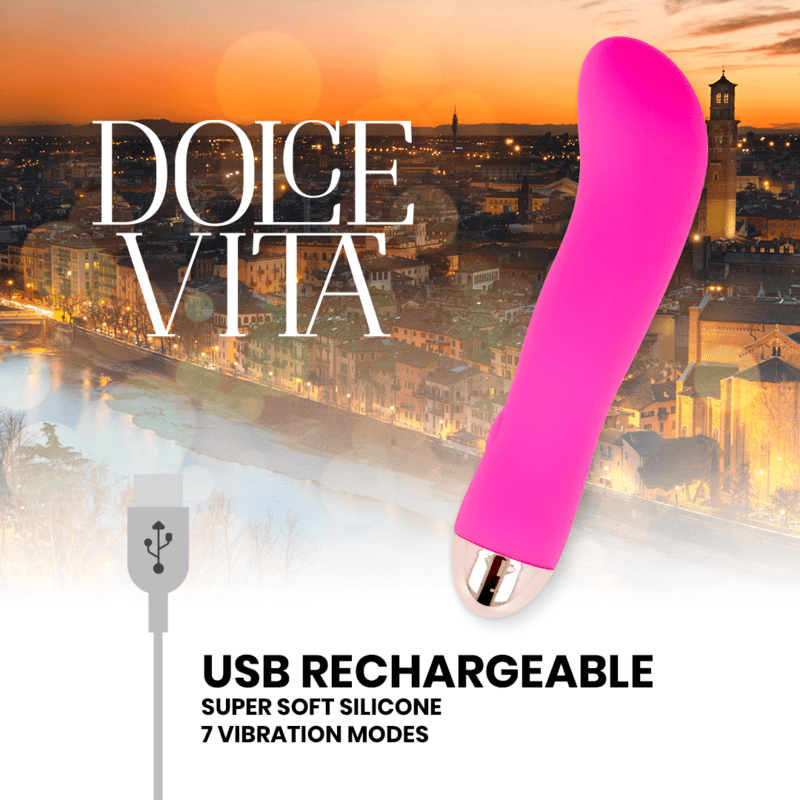 DOLCE VITA - VIBRADOR RECARREGÁVEL DUAS VELOCIDADES PINK 7 - Toys "n" Us