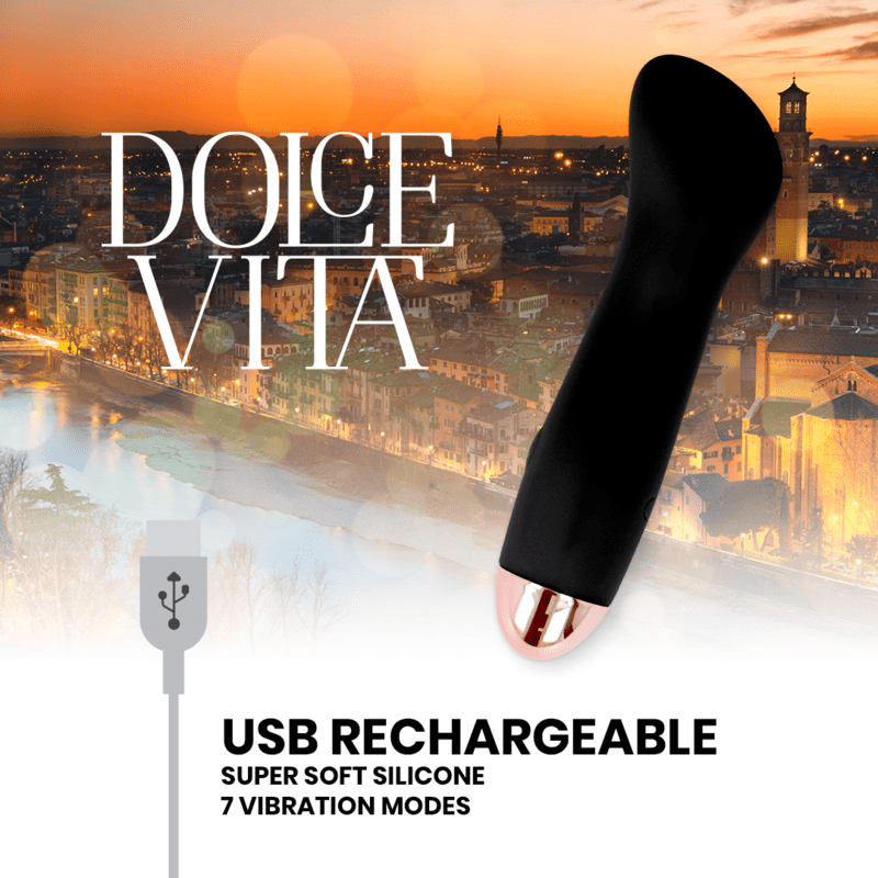 DOLCE VITA - VIBRADOR RECARREGÁVEL ONE BLACK 10 SPEED - Toys "n" Us