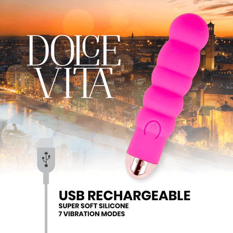 DOLCE VITA - VIBRADOR RECARREGÁVEL SEIS PINK 7 VELOCIDADES - Toys "n" Us
