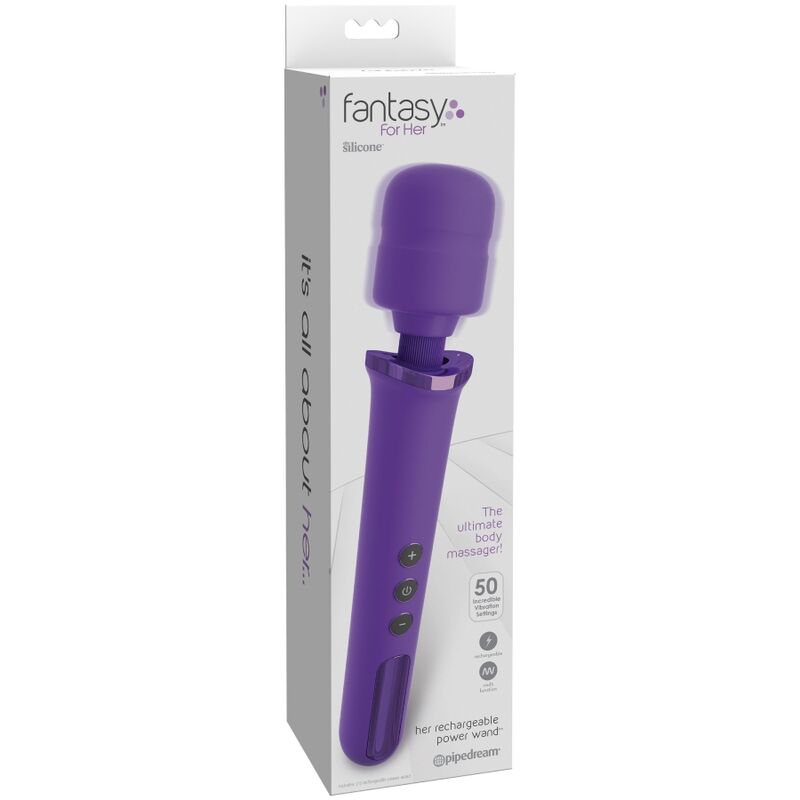 FANTASY FOR HER - MASSAGADOR DE VARINHA RECARREGÁVEL PARA ELA E VIBRADOR 50 NÍVEIS VIOLETA - Toys "n" Us
