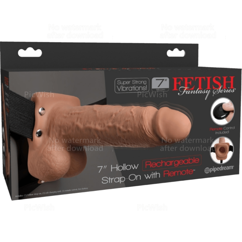 FETISH FANTASY SERIES - ADJUSTABLE HARNESS REALISTIC PENIS WITH BALLS RECHARGEABLE AND VIBRATOR 17.8 CM - Toys "n" Us