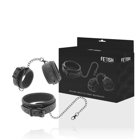 FETISH SUBMISSIVE - COLAR E ALGEMAS DE COURO VEGANO COM FORRO DE NOPRENE - Toys "n" Us
