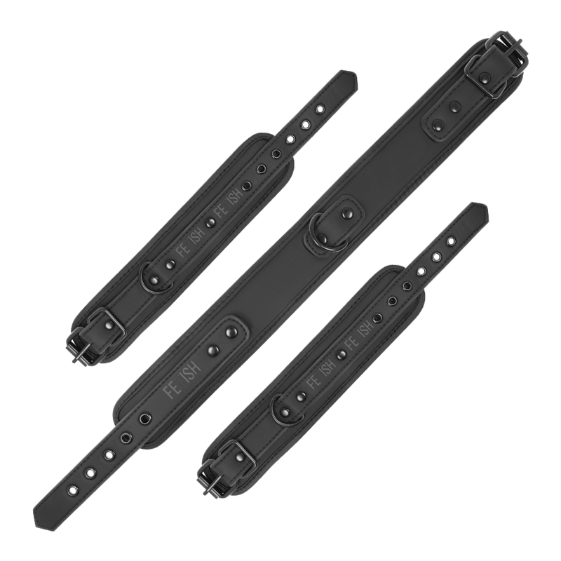 FETISH SUBMISSIVE - COLAR E ALGEMAS DE COURO VEGANO COM FORRO DE NOPRENE - Toys "n" Us